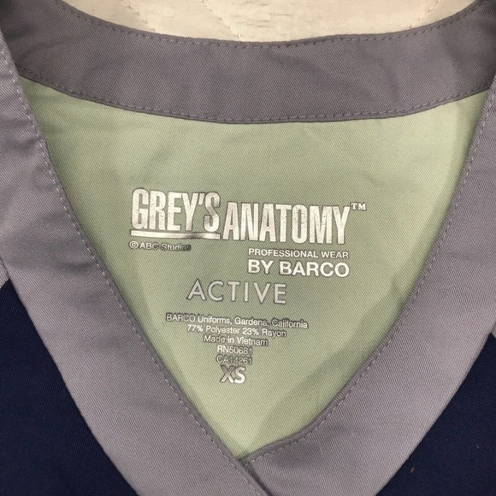 Grey's Anatomy by Barco blue scrub top size XS - Picture 3 of 3
